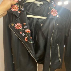 WD NY floral leather jacket